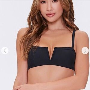 Forever 21 Black Front Cut Out Bikini Top